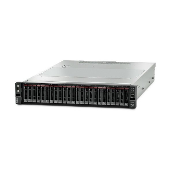 This image shows the Lenovo ThinkSystem SR650 in a front left-facing view
