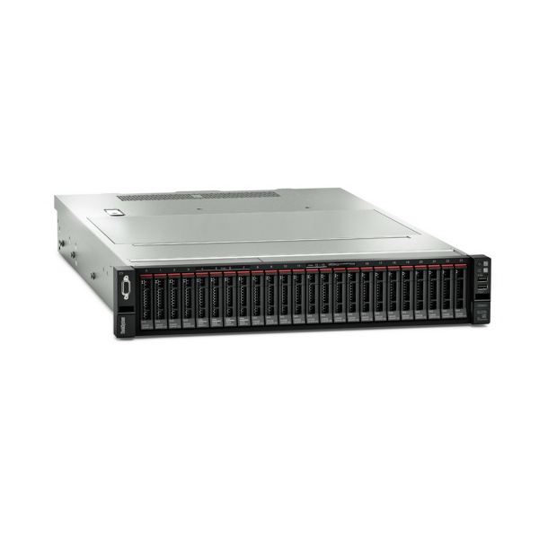 This image shows the Lenovo ThinkSystem SR650 in a front right-facing view